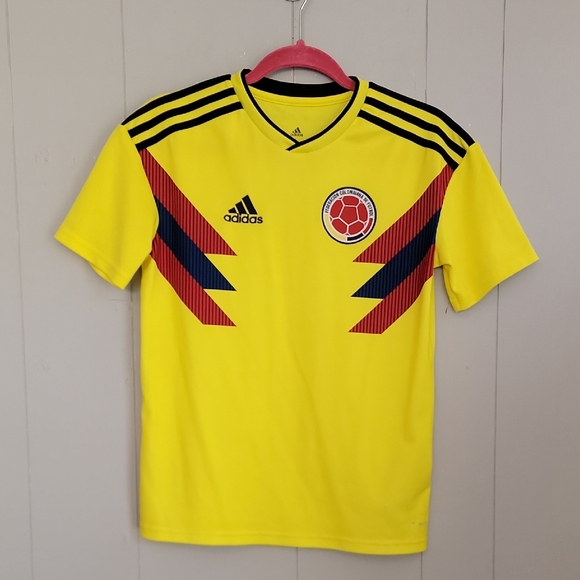 Adidas Soccer Jersey Boys Columbia World Cup Home Game Yellow Shirt